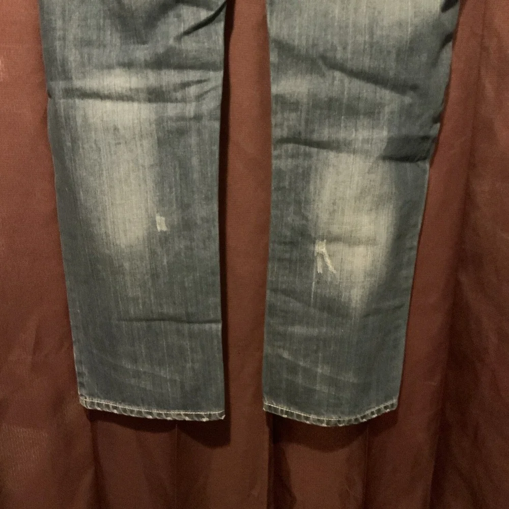 Addicted Soul Mens Blue Distressed Straight Leg Denim Jeans Size 40‎